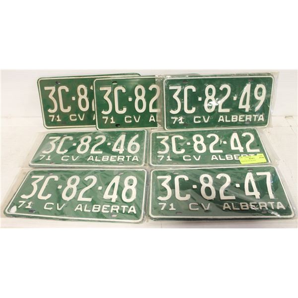 6 SETS OF 1971 PLATES