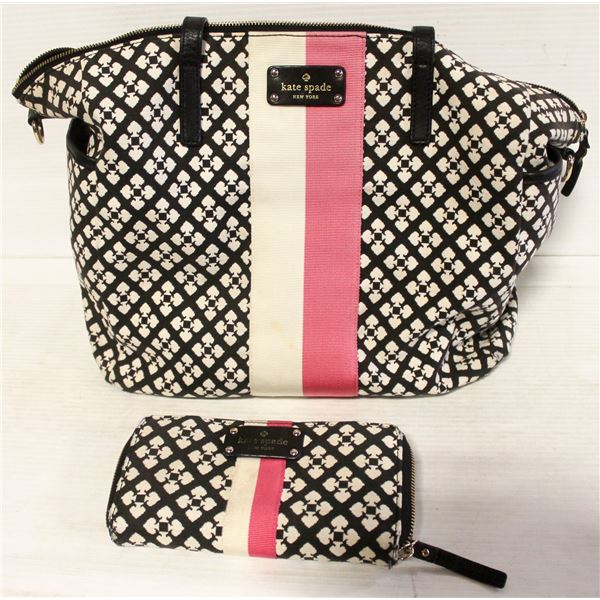 KATE SPADE DIAPER BAG WITH DROP PAD & WALLET