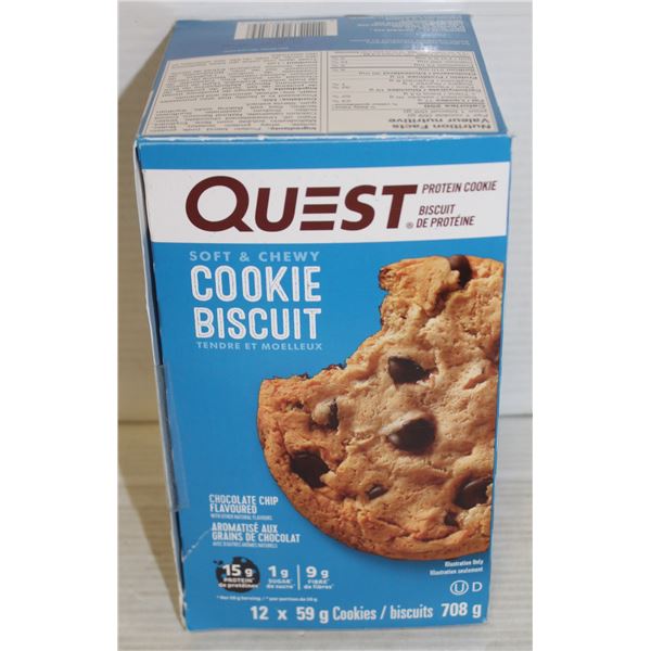 CASE OF QUEST CHOCOLATE CHIP PROTEIN COOKIES