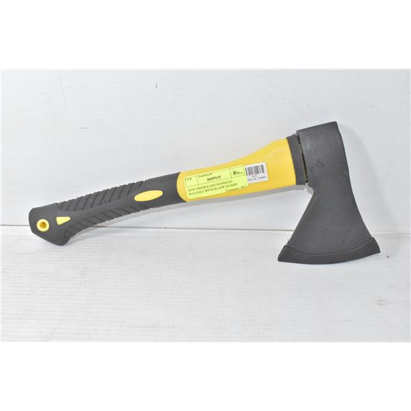 NEW FIBERGLASS HANDLED HATCHET WITH BLADE GUARD