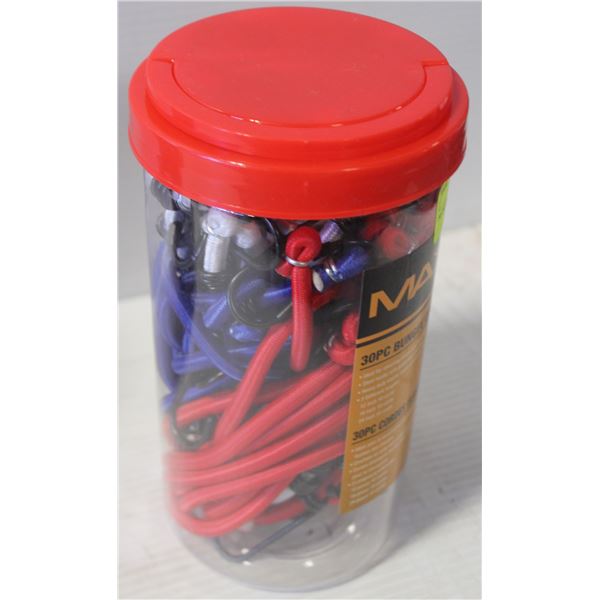 30 PIECE BUNGEE CORDS SET