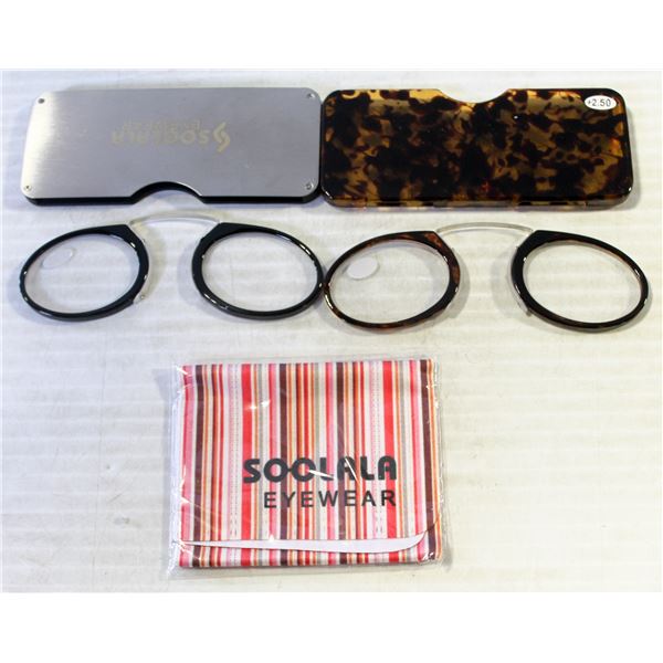 2 PAIRS OF SOOLALA ARMLESS EYEWEAR