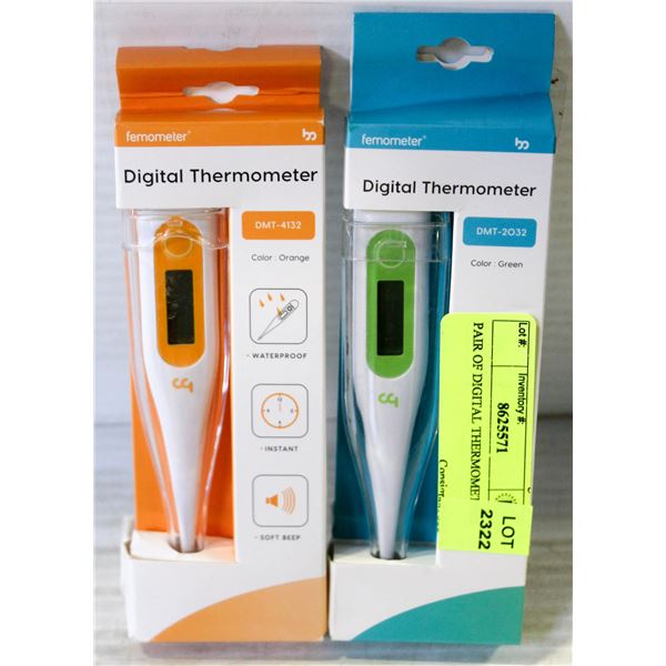 PAIR OF DIGITAL THERMOMETERS