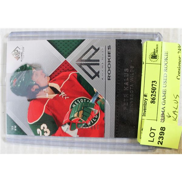 PETR KALUS GAME USED ROOKIE CARD