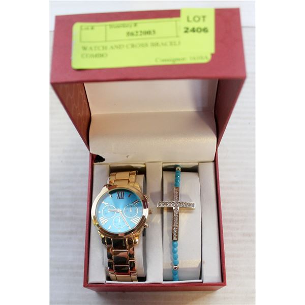 WATCH AND CROSS BRACELET COMBO