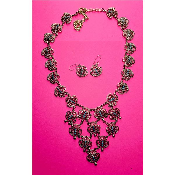 23)  OPEN FILIGREE WORK WITH TIBETAN SILVER AND