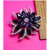 Image 1 : 22)  DEEP PURPLE WITH CLEAR RHINESTONES FLOWER