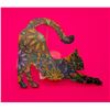 Image 1 : 35)  RETRO STYLE STRETCHING CAT BROOCH, 2.5" LONG