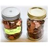 Image 1 : 2 MASON JARS FULL OF PENNIES ALL TOGETHER