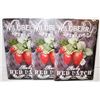 Image 1 : SET OF 3 WILDBERRY PATCH METAL SIGNS