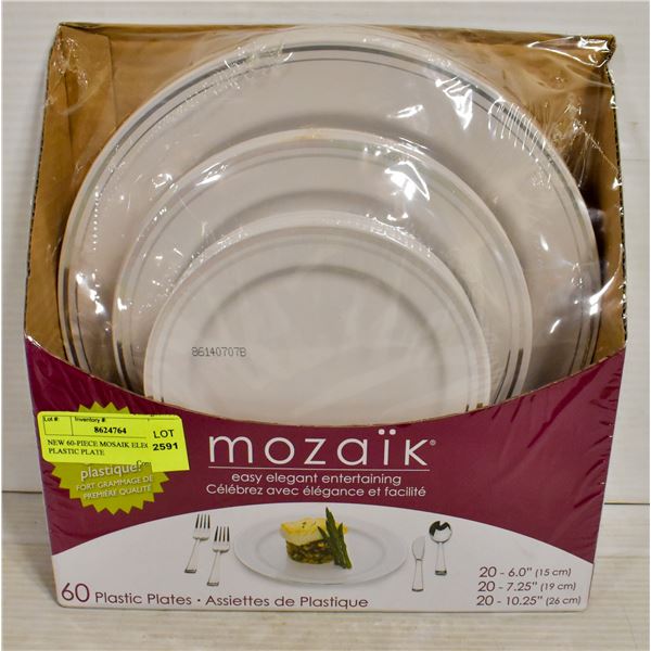 NEW 60-PIECE MOSAIK ELEGANT PLASTIC PLATE