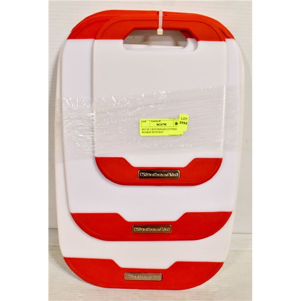 SET OF 3 KITCHENAID CUTTING BOARDS WITH RED