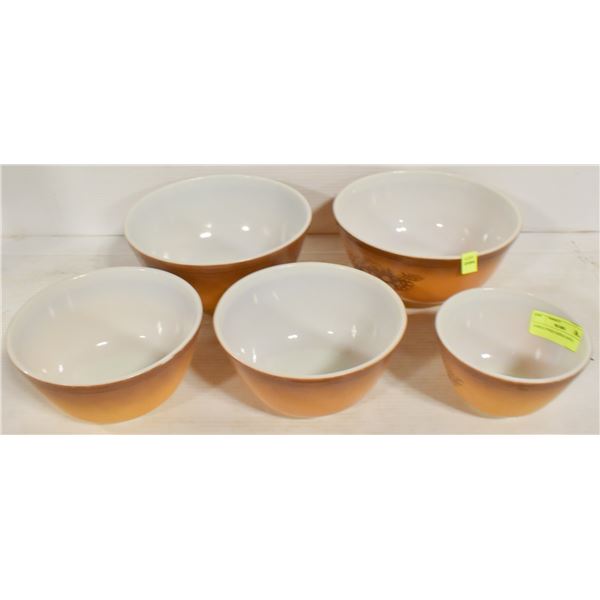 5-PIECE PYREX MIXING BOWLS
