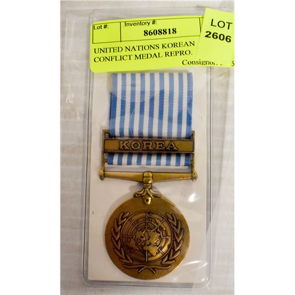 UNITED NATIONS KOREAN CONFLICT MEDAL REPRO.