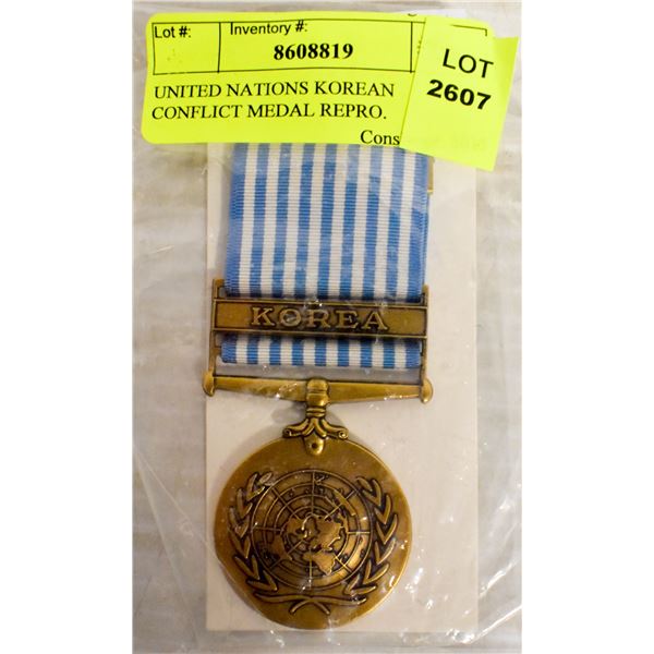 UNITED NATIONS KOREAN CONFLICT MEDAL REPRO.