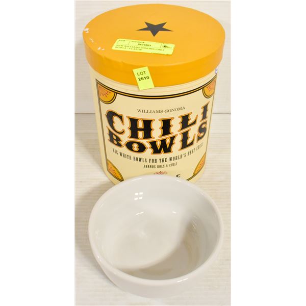 NEW WILLIAMS-SONOMA CHILI BOWLS - 4 LARGE