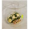 Image 1 : LARGE CLEAR VASE WITH STONES & ARTIFICIAL