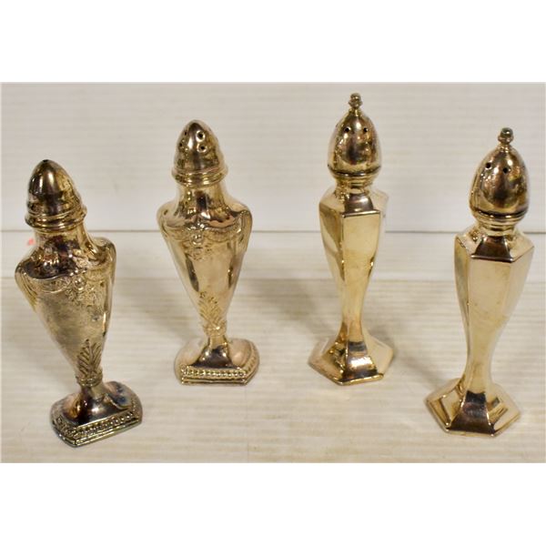 2 SETS OF SILVER PLATED SALT & PEPPER SHAKERS -