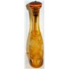Image 1 : ANTIQUE ETCHED AMBER GLASS DECANTER WITH STOPPER