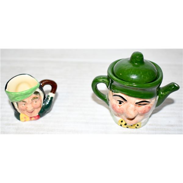 VINTAGE ENGLAND PORCELAIN POT AND JUG TOGETHER