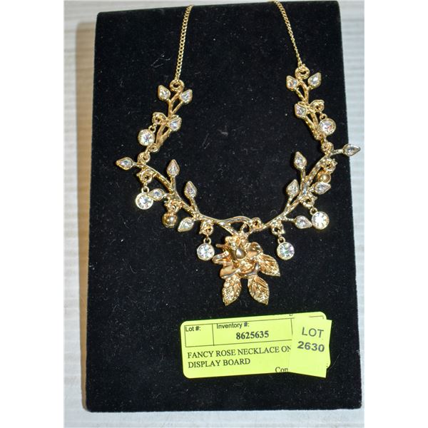 FANCY ROSE NECKLACE ON DISPLAY BOARD