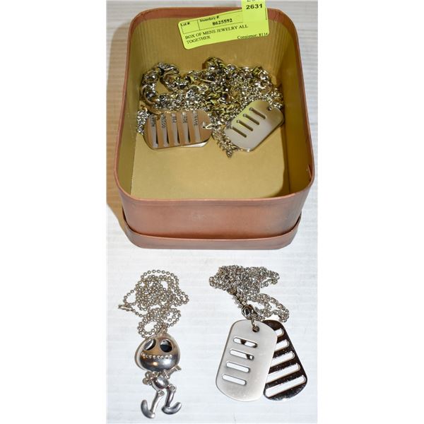 BOX OF MENS JEWELRY ALL TOGETHER
