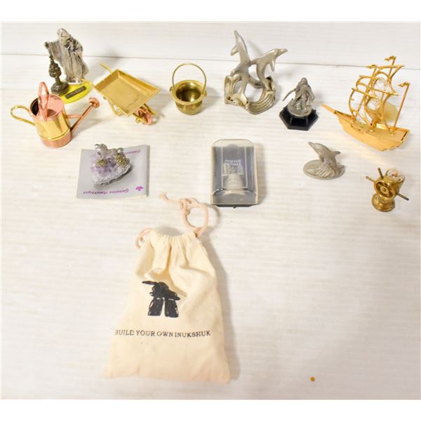 BRASS, COPPER AND PEWTER MINIATURES ALL TOGETHER