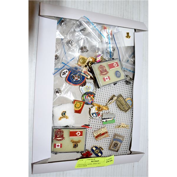 VINTAGE LAPEL PINS ALL TOGETHER