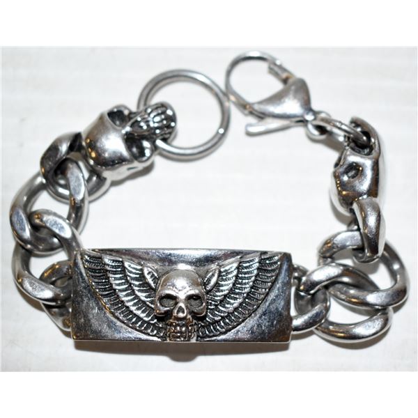 HEAVY MENS SKULL BRACELET IN BOX