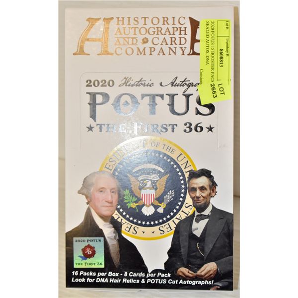 2020 POTUS 15 BOOSTER PACKS NEW SEALED AUTOS, DNA