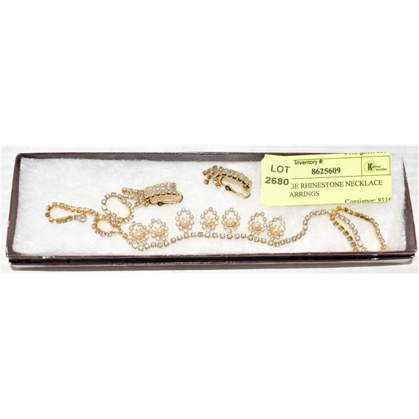 VINTAGE RHINESTONE NECKLACE AND EARRINGS