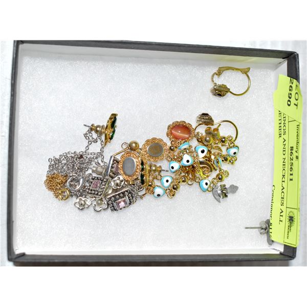 EARRINGS AND NECKLACES ALL TOGETHER