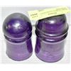 Image 1 : RARE 2 PURPLE GLASS INSULATORS TOGETHER