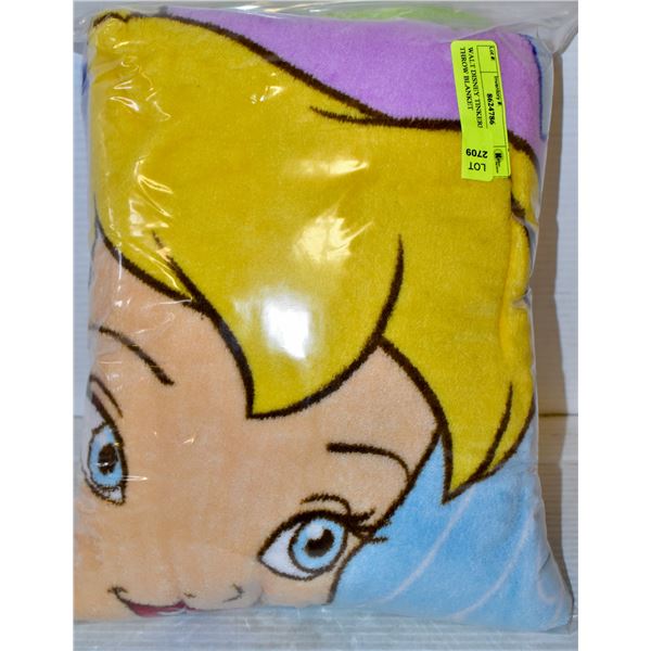 WALT DISNEY TINKERBELL PLUSH THROW BLANKET