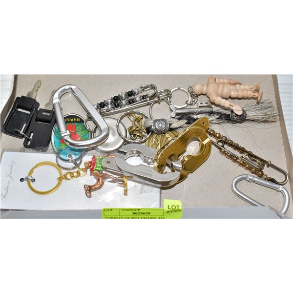 VARIETY OF KEY CHAINS ALL TOGETHER