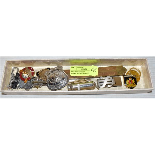 SECURITY OFFICER BADGE,MINIATURES,WHISTLE & MORE