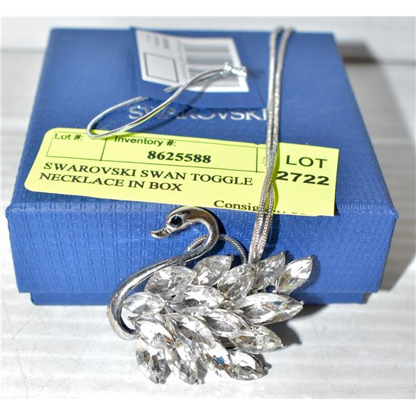 SWAROVSKI SWAN TOGGLE NECKLACE IN BOX