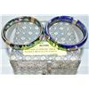 Image 1 : VINTAGE CLOISSONE THICK BANGLE BRACELETS TOGETHER
