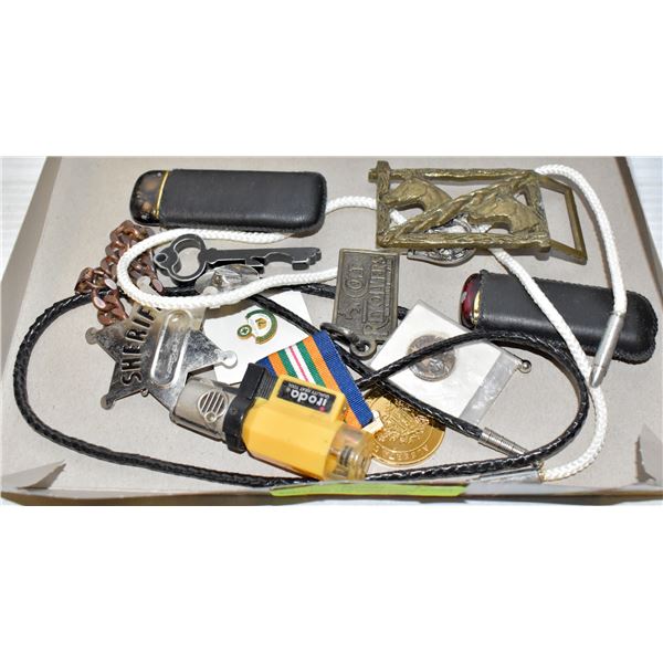 BOLO TIES, LIGHTERS, BUCKLES AND MORE ALL TOGETHER