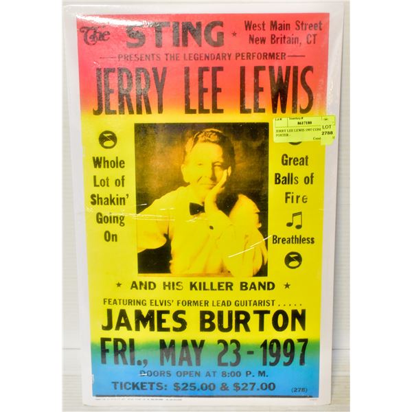 JERRY LEE LEWIS 1997 CONCERT POSTER -