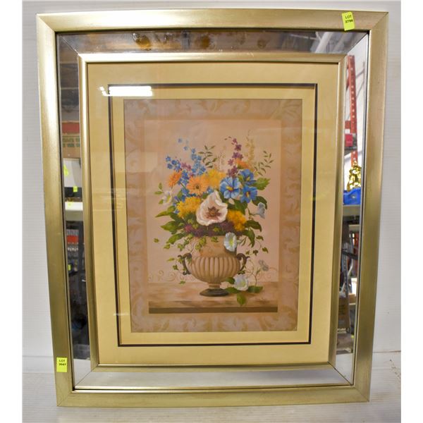 FRAMED & MATTED FLORAL PRINT