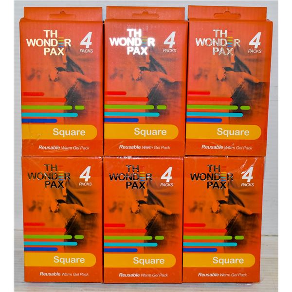 LOT OF 6 X 4PACK OF WONDER PAX SQUARE REUSABLE