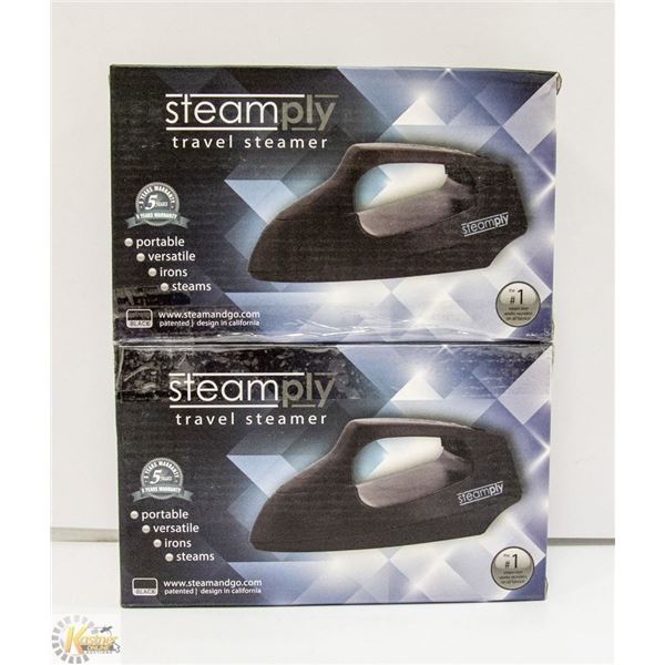PAIR OF NEW BLACK STEAMPLY TRAVEL STEAMERS