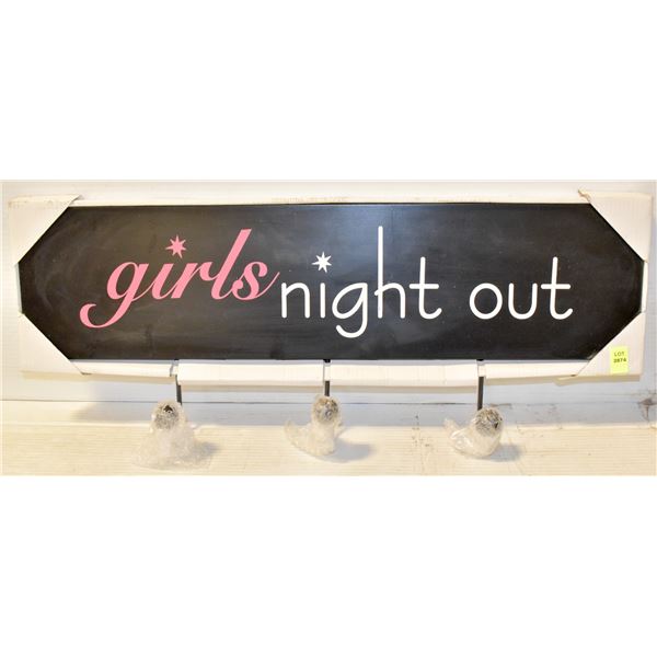 NEW COAT RACK 3 HOOKS, 24.75 INCHES X 9.5 INCHES