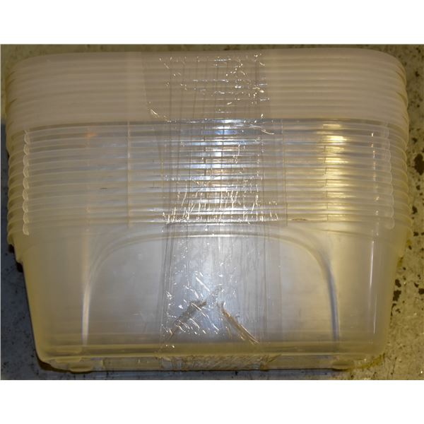 BUNDLE OF 10 CLEAR STORAGE BINS WITH LIDS