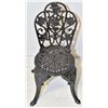 Image 1 : BLACK ORNATE CAST IRON DOLL CHAIR - 9.75 H X 5.5 W