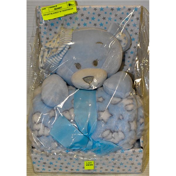 INFANT BLANKET W/ TEDDYBEAR