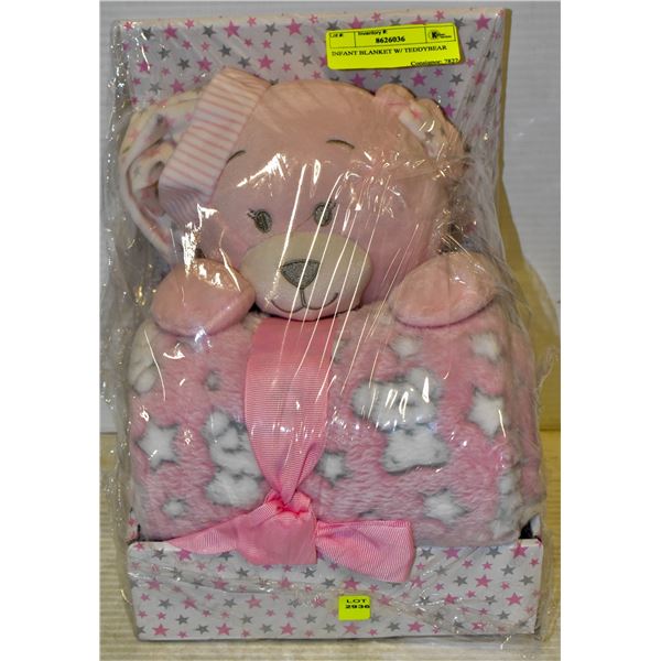 INFANT BLANKET W/ TEDDYBEAR