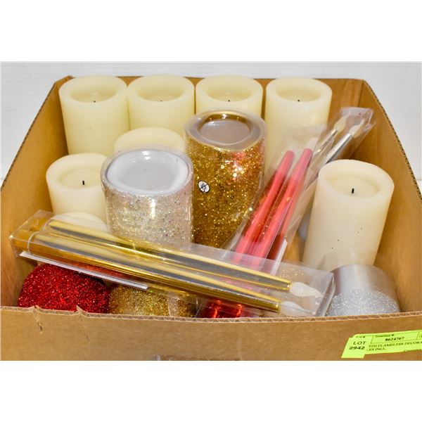 BOX WITH FLAMELESS DECORATIVE CANDLES INCL.