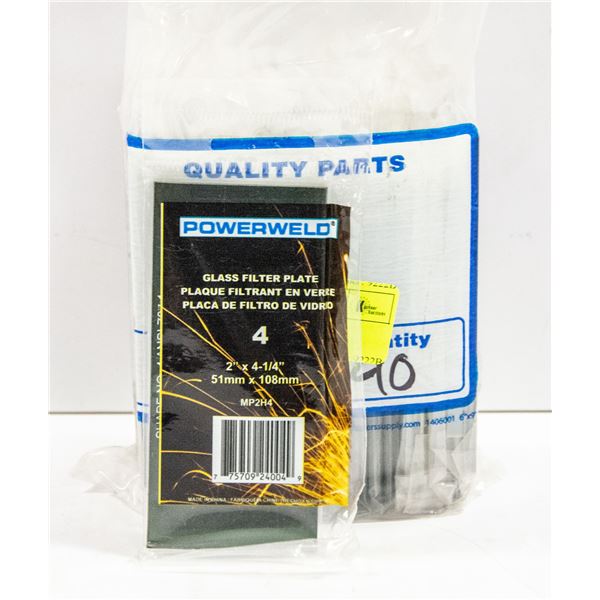 40 GLASS FILTER PLATES FOR WELDING HELMETS.